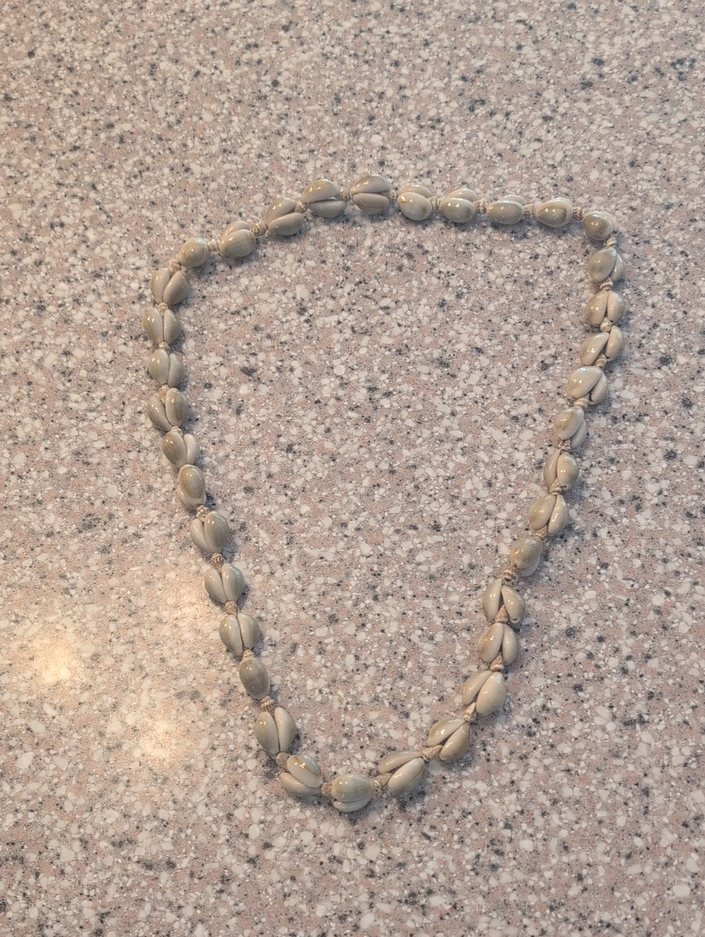 Neutral Beige Shell Bead Necklace - Women's Jewelry